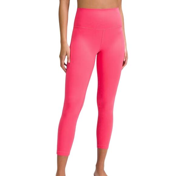 Lululemon Align High Rise Pant 25" Leggings Ankle Nulu Lycra Lip Gloss Pink 10 - Picture 1 of 5